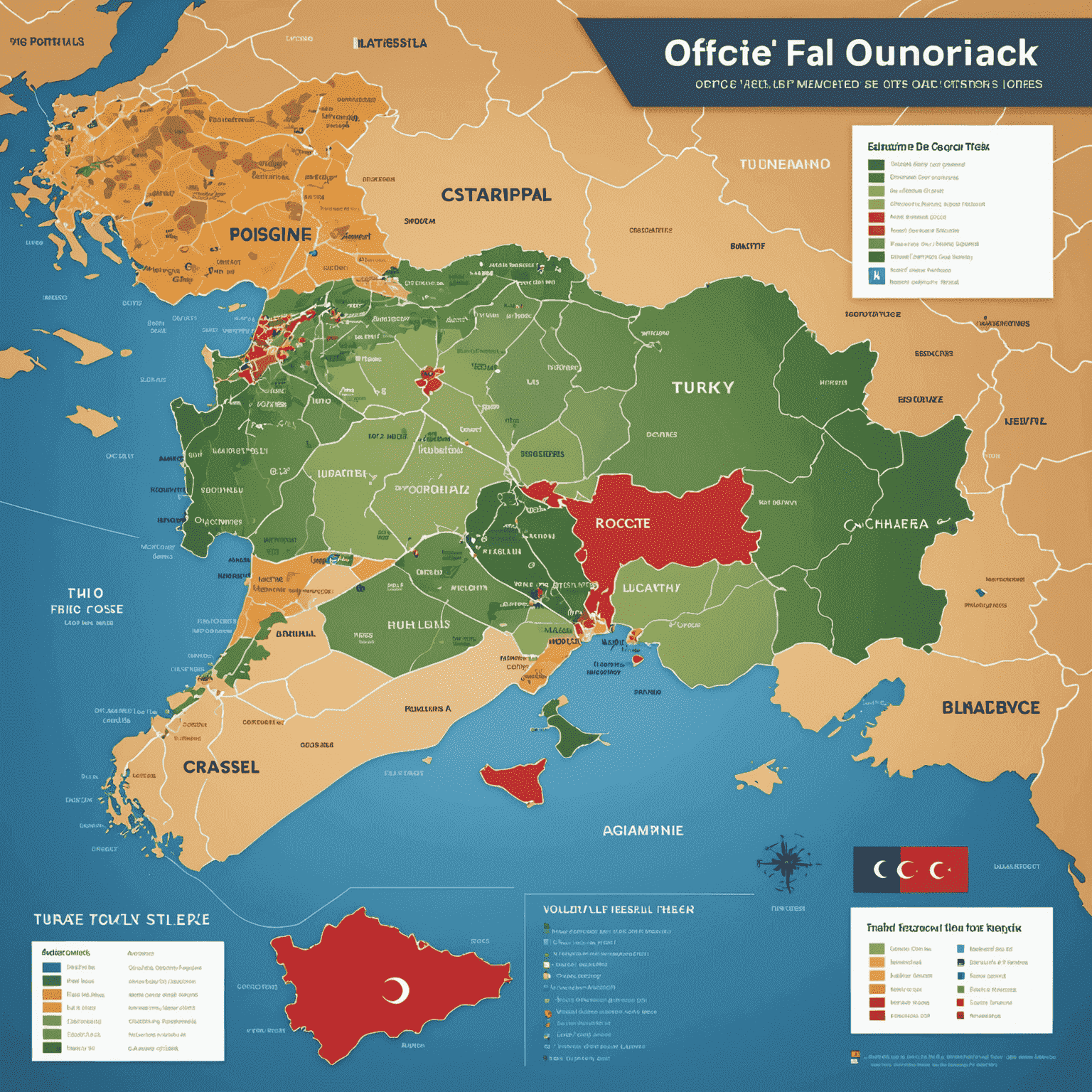 Türkiye haritası üzerinde farklı şehirlerin ofis maliyetlerini gösteren infografik