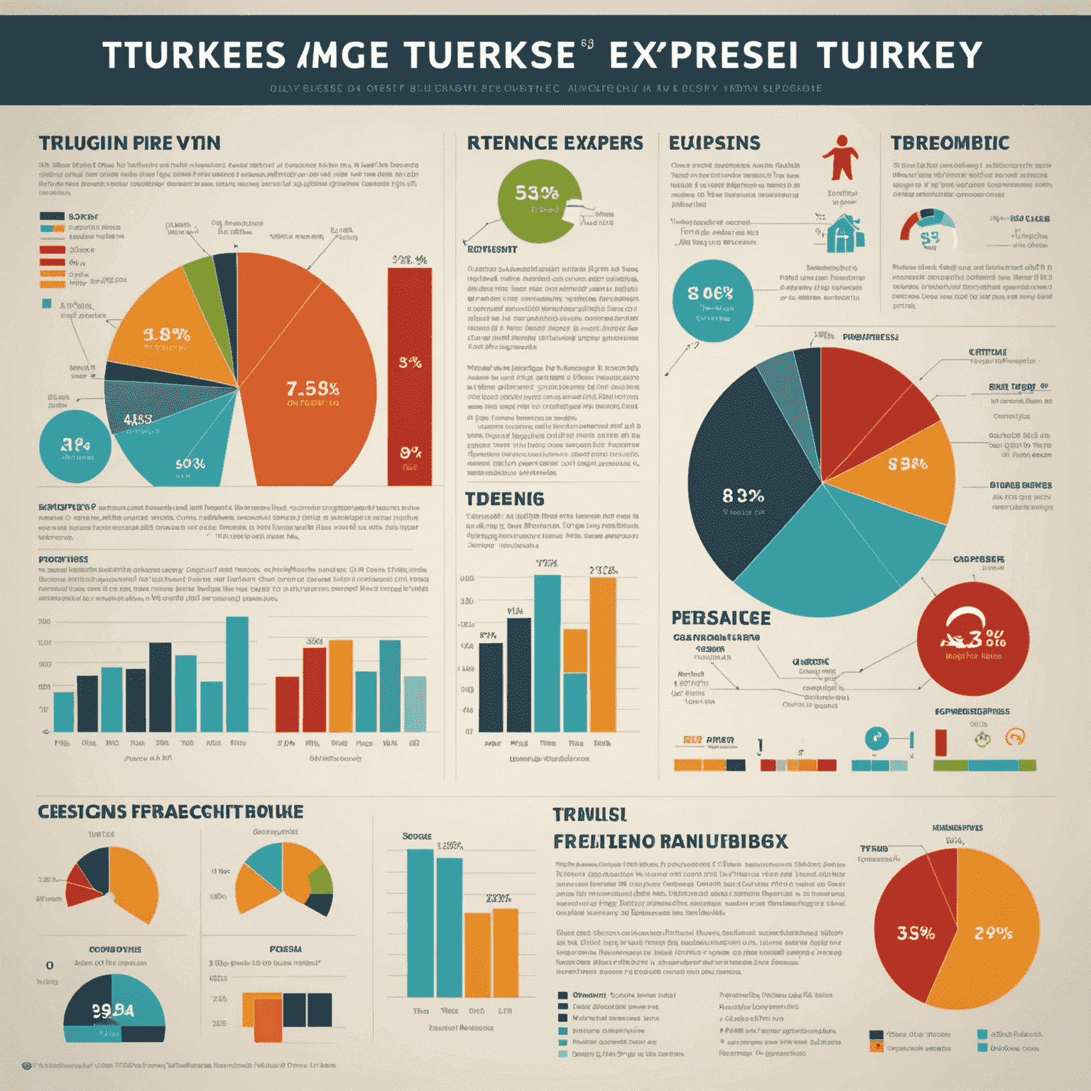 Türkiye'de iş giderlerini gösteren detaylı bir infografik, ofis kiraları, vergi oranları ve işçilik maliyetlerini içeriyor