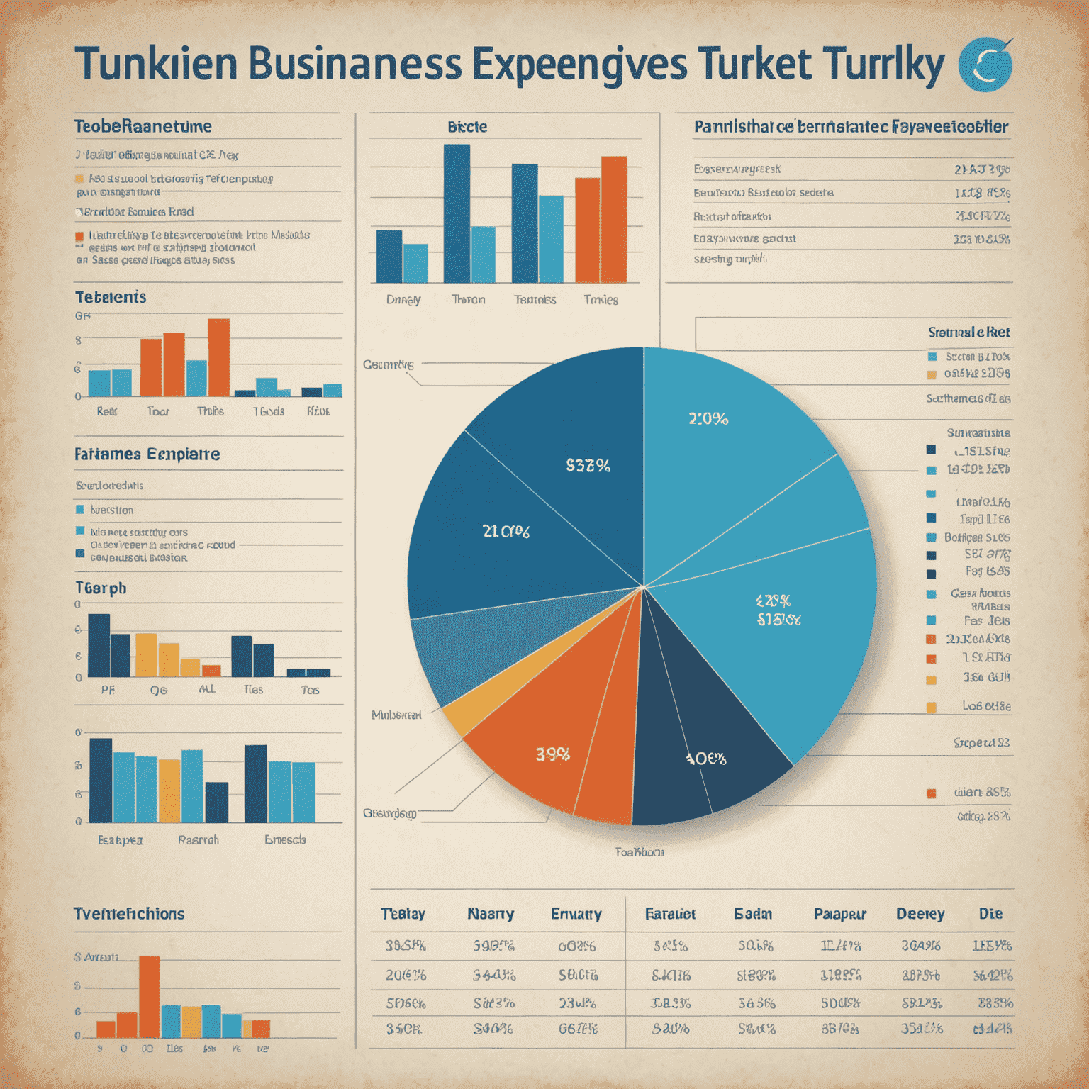 Türkiye'de iş giderlerini gösteren detaylı bir grafik